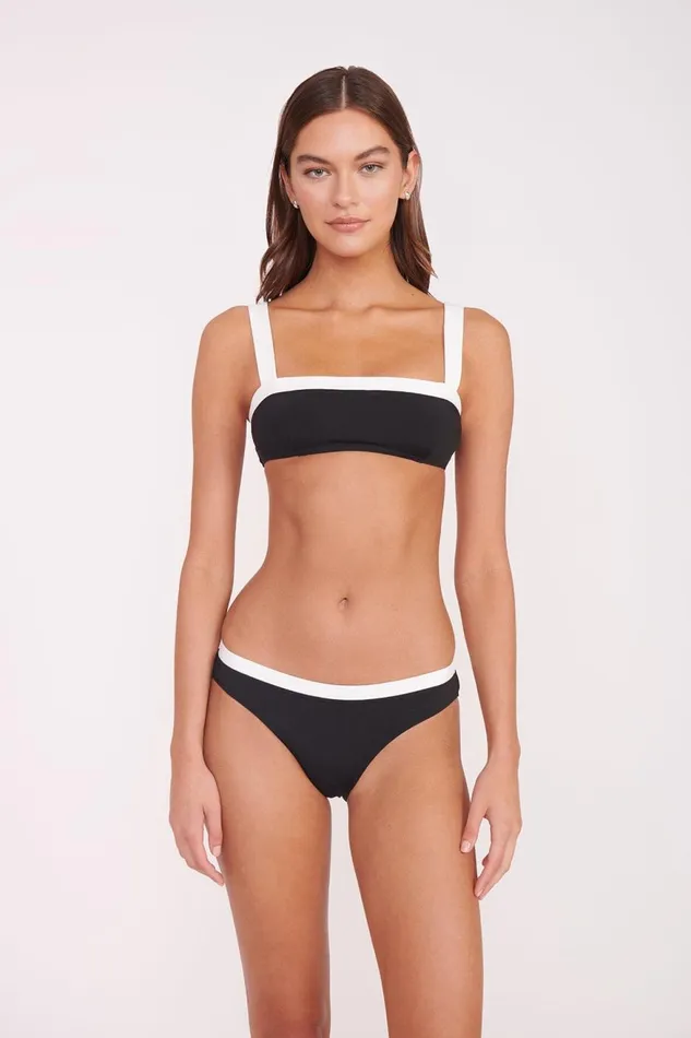 Women STAUD Bikinis GEMMA BIKINI BOTTOM BLACK WHITE