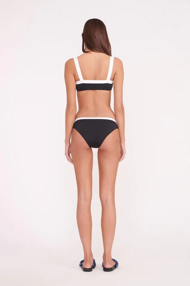 Women STAUD Bikinis GEMMA BIKINI BOTTOM BLACK WHITE