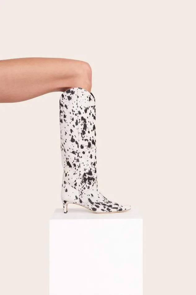 Women STAUD Boots WESTERN WALLY BOOT BLACK and WHITE HAIRCALF Women STAUD Boots WESTERN WALLY BOOT BLACK and WHITE HAIRCALF
