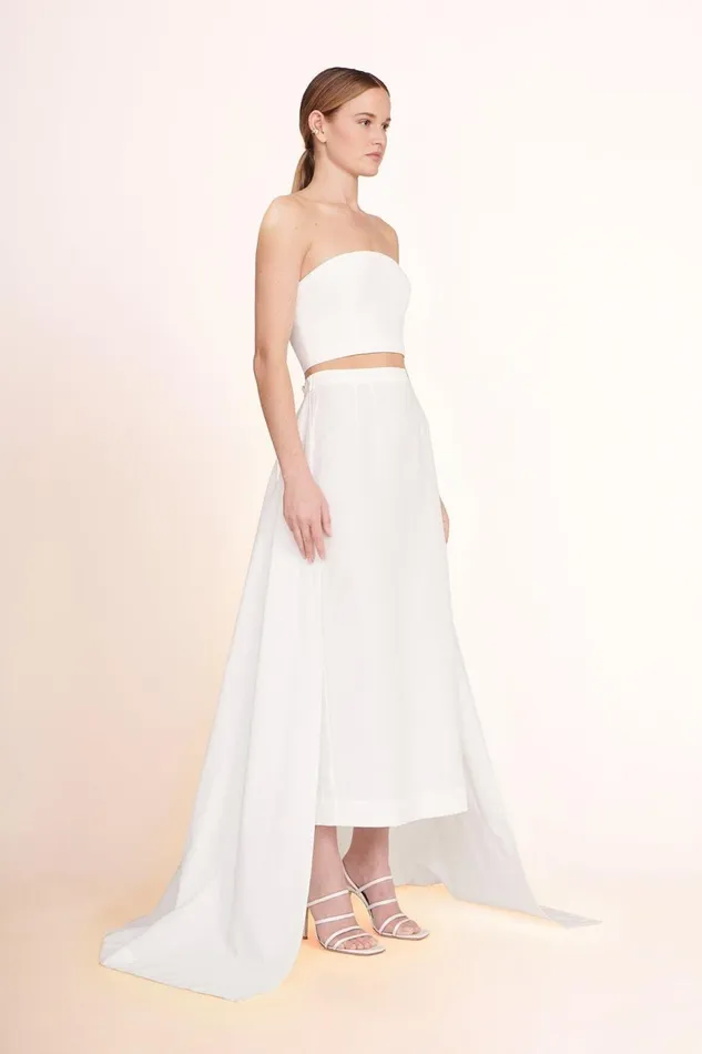 Women STAUD Bridal Dresses PRUNELLA SKIRT WHITE