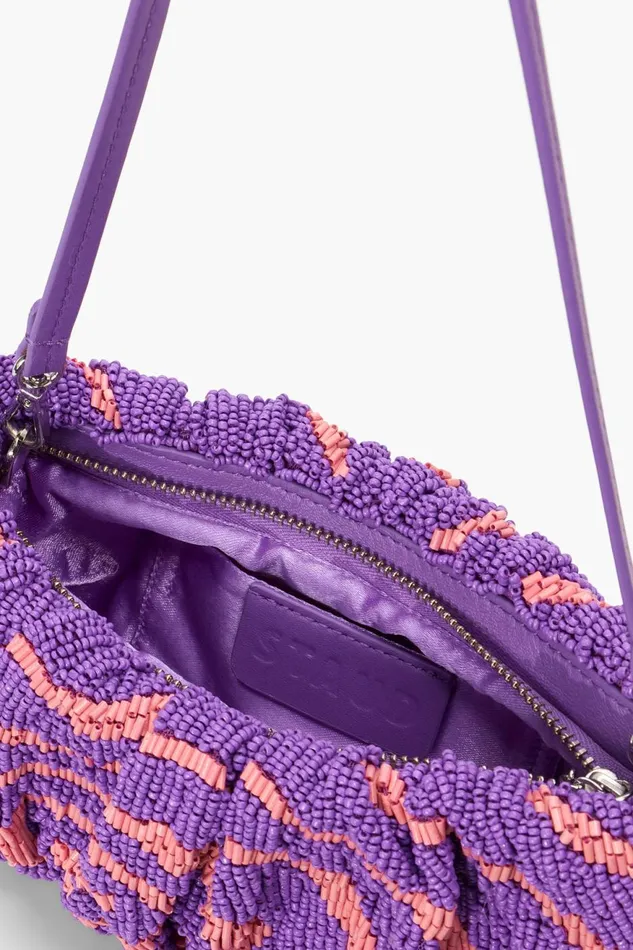 Women STAUD Clutches BEADED BEAN BAG AMETHYST ACID SWIRL