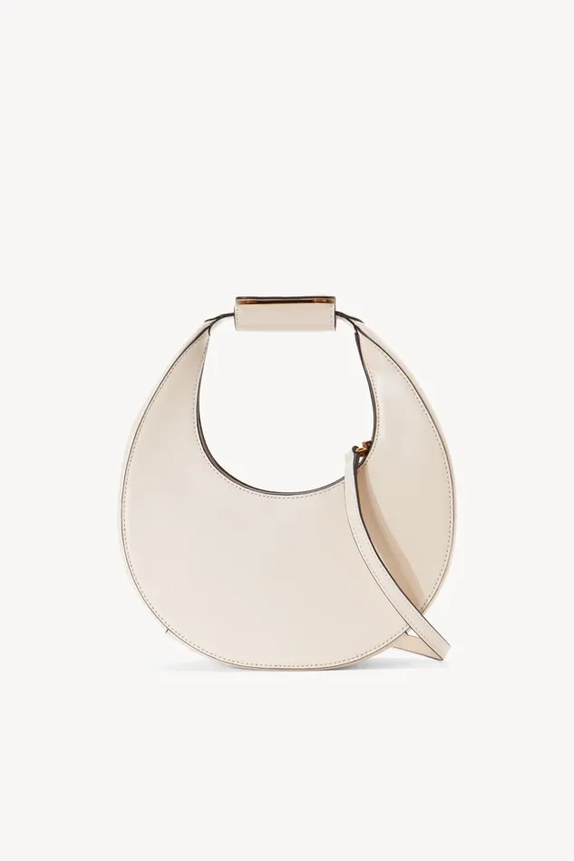 Women STAUD Crossbody MINI MOON BAG CREAM
