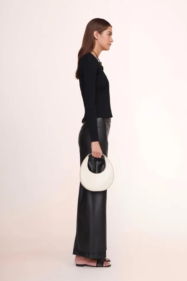 Women STAUD Crossbody MINI MOON BAG CREAM