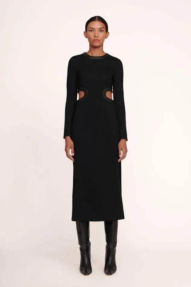 Women STAUD Dresses LONG SLEEVE DOLCE DRESS BLACK