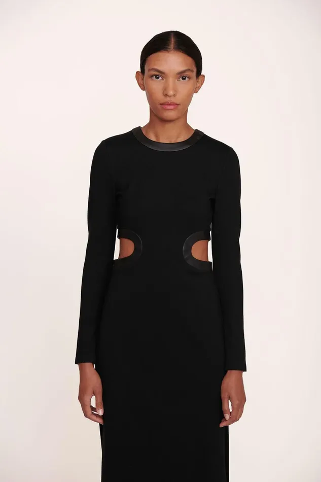 Women STAUD Dresses LONG SLEEVE DOLCE DRESS BLACK