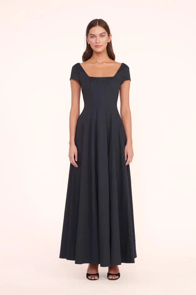 Women STAUD Dresses MAXI SHORT SLEEVE WELLS DRESS BLACK