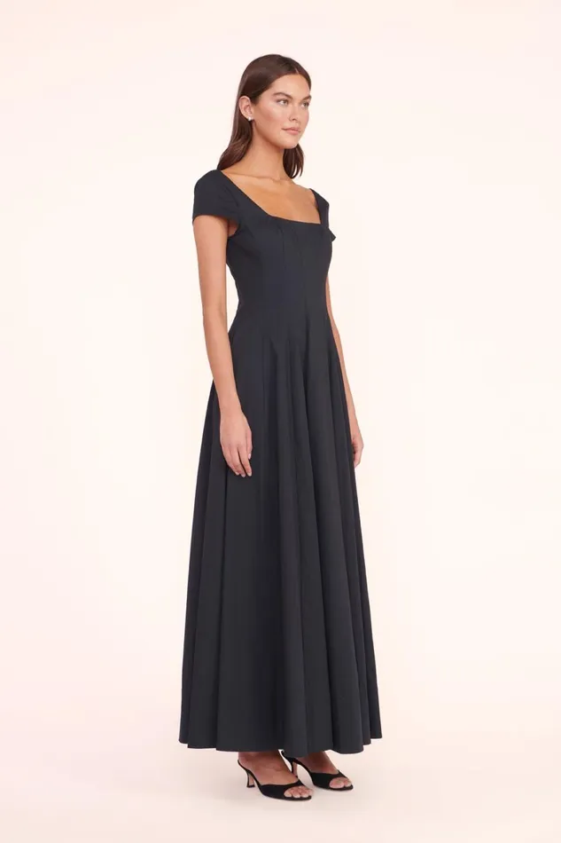 Women STAUD Dresses MAXI SHORT SLEEVE WELLS DRESS BLACK