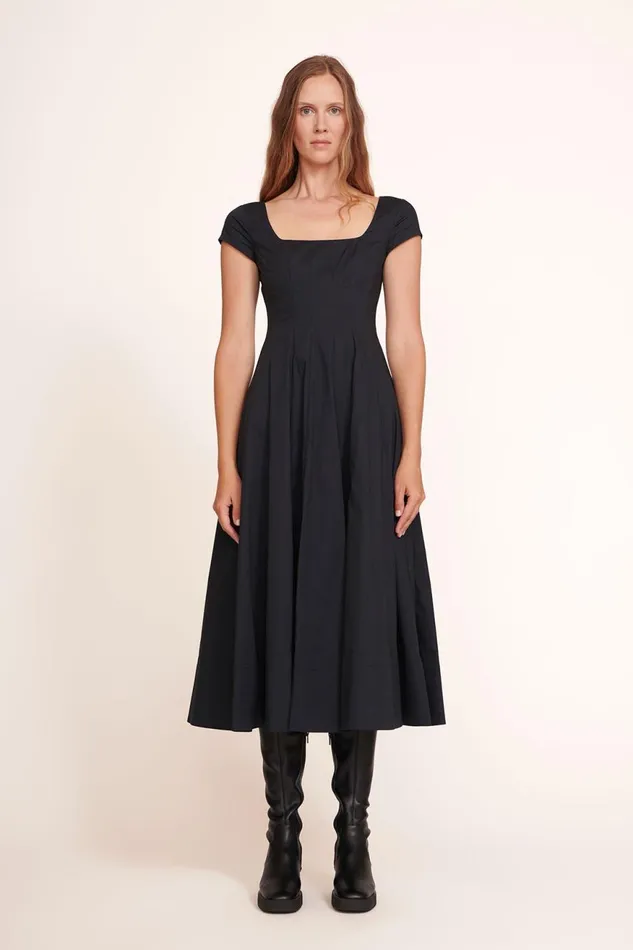 Women STAUD Dresses SHORT SLEEVE WELLS DRESS BLACK