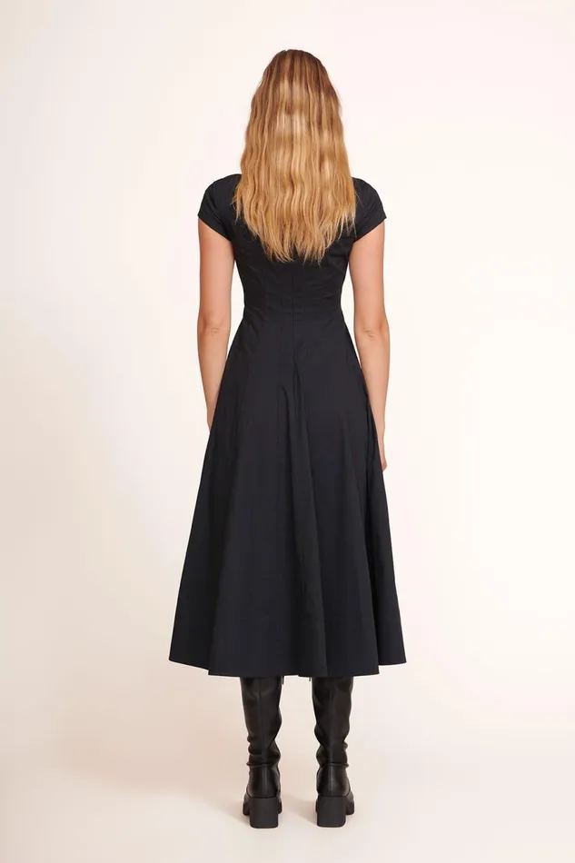 Women STAUD Dresses SHORT SLEEVE WELLS DRESS BLACK
