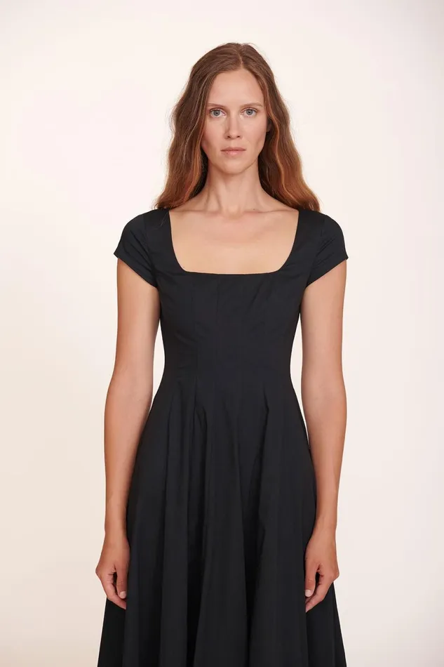 Women STAUD Dresses SHORT SLEEVE WELLS DRESS BLACK