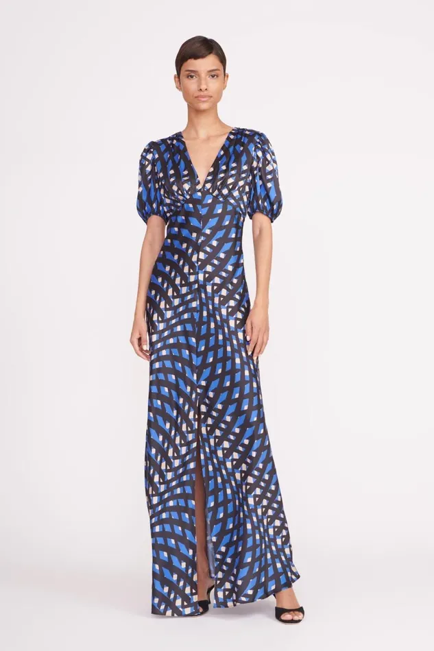 Women STAUD Dresses VAUGHN DRESS PAINTED ARGYLE BLACK