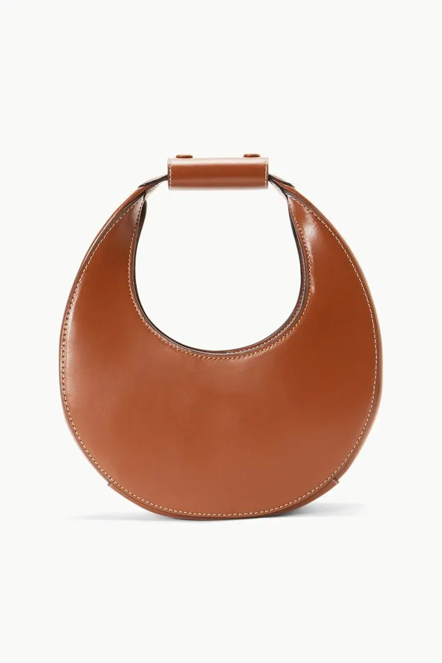 Women STAUD Pet Handbags CUSTOM MINI MOON BAG TAN