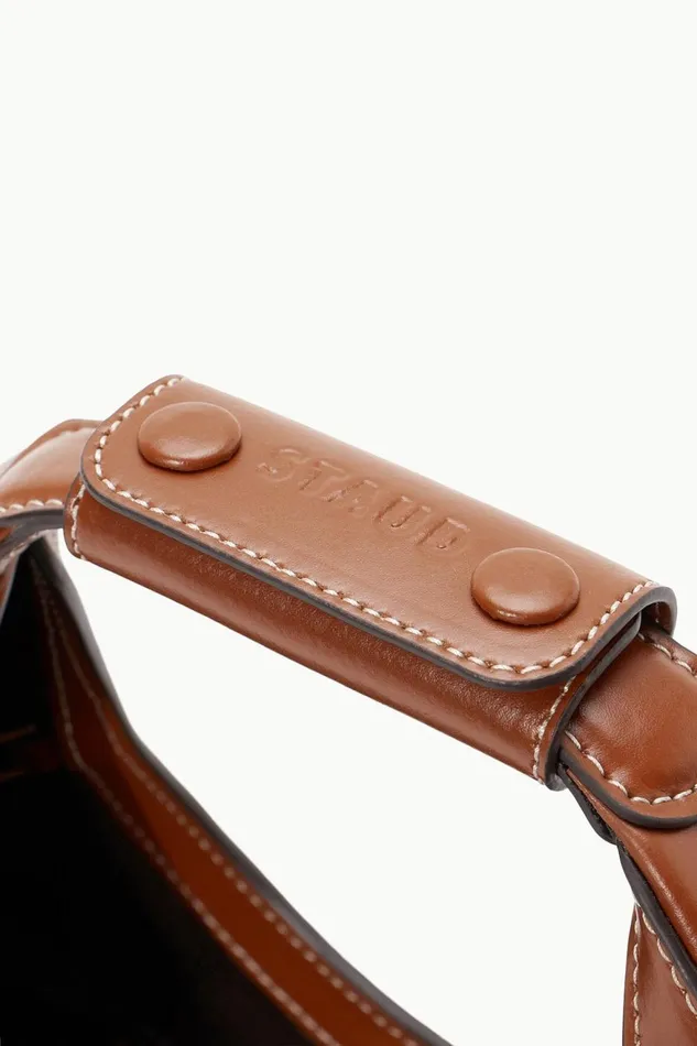 Women STAUD Pet Handbags CUSTOM MINI MOON BAG TAN