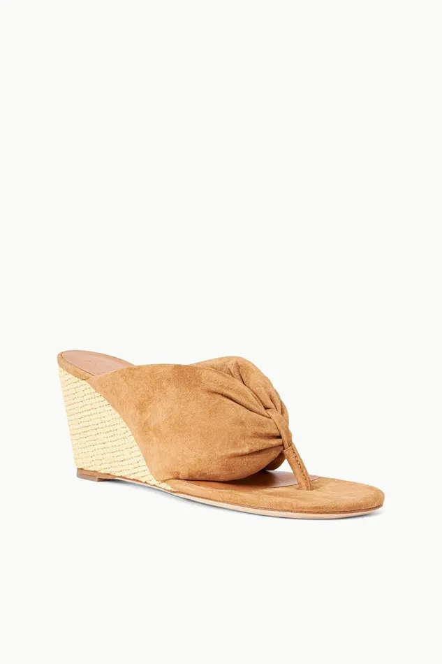 Women STAUD Platforms and Wedges DAHLIA WEDGE CASHEW SUEDE NATURAL RAFFIA Women STAUD Platforms and Wedges DAHLIA WEDGE CASHEW SUEDE NATURAL RAFFIA
