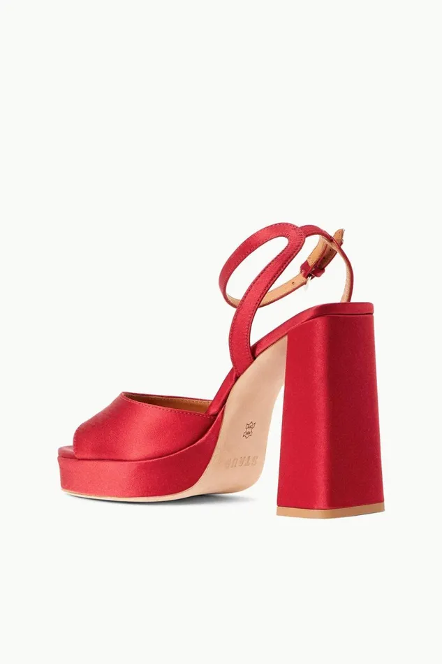 Women STAUD Platforms and Wedges SOLANGE PLATFORM RUBY SATIN