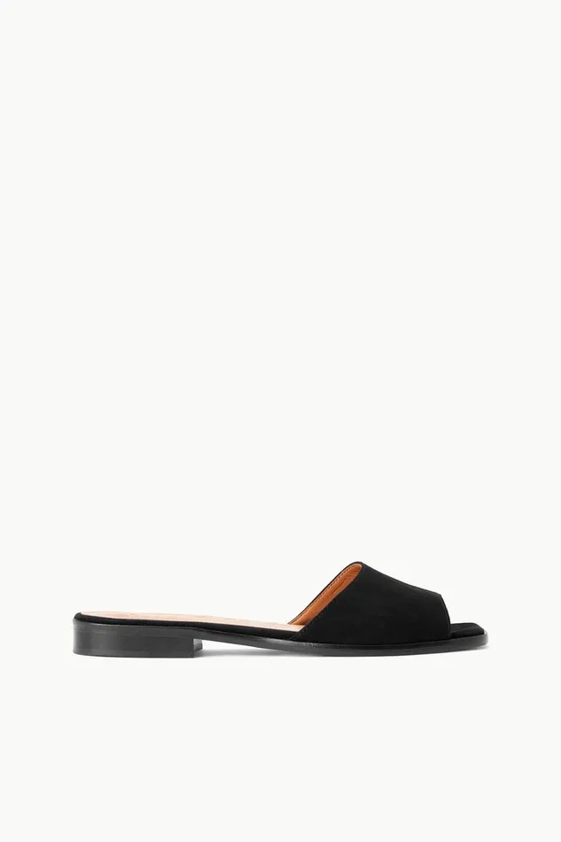 Women STAUD Sandals CASPIAN SLIDE BLACK SUEDE