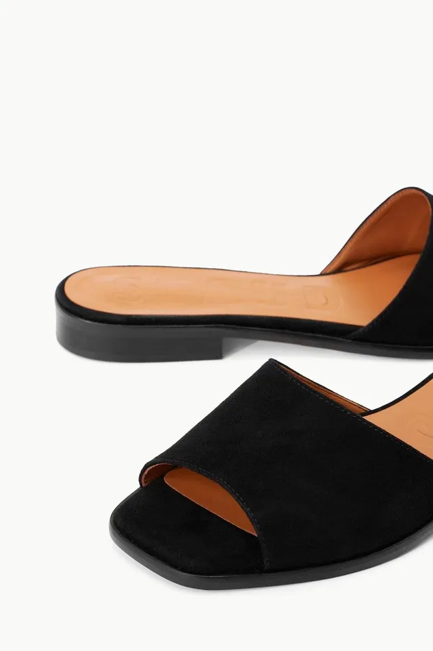 Women STAUD Sandals CASPIAN SLIDE BLACK SUEDE