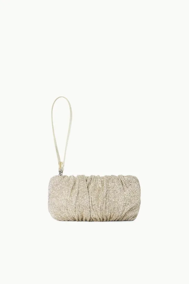 Women STAUD Shoulder BEADED BEAN BAG SILVER Women STAUD Shoulder BEADED BEAN BAG SILVER