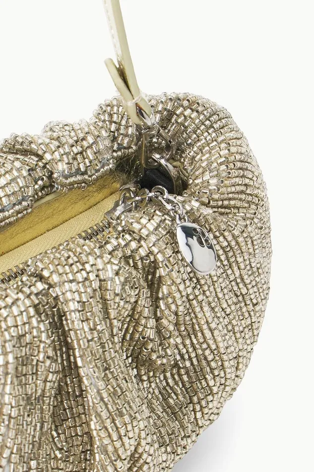 Women STAUD Shoulder BEADED BEAN BAG SILVER Women STAUD Shoulder BEADED BEAN BAG SILVER
