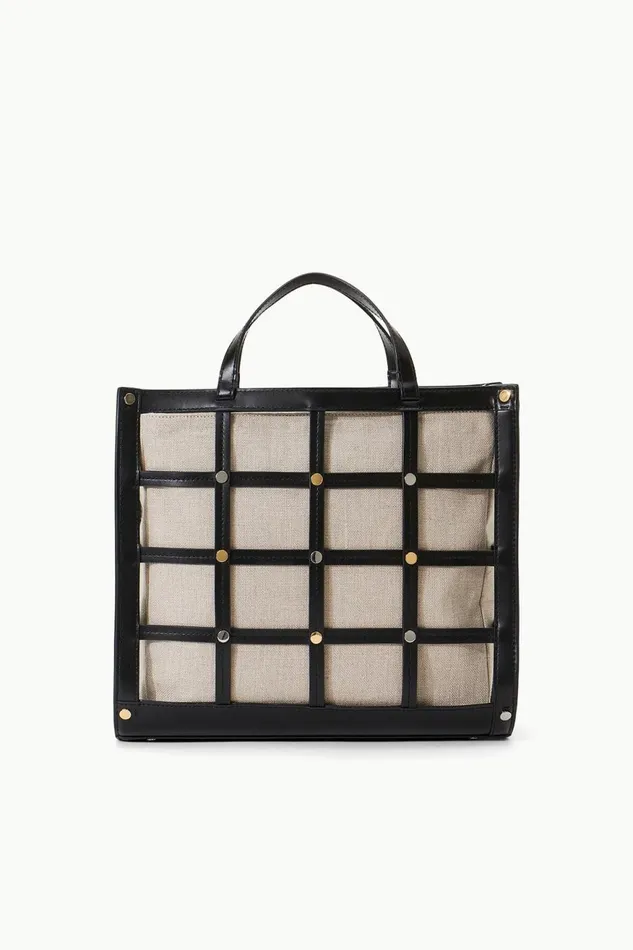 Women STAUD Shoulder EMMA TOTE BLACK NATURAL