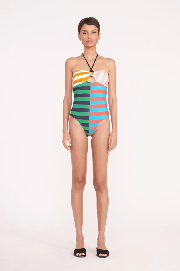 Women STAUD Swim ACE RING ONE PIECE CABANA STRIPE MULTI Women STAUD Swim ACE RING ONE PIECE CABANA STRIPE MULTI