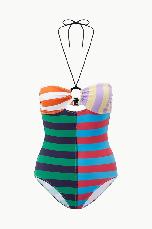 Women STAUD Swim ACE RING ONE PIECE CABANA STRIPE MULTI Women STAUD Swim ACE RING ONE PIECE CABANA STRIPE MULTI