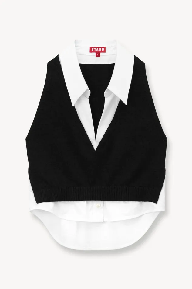 Women STAUD Tops GARRET TOP BLACK WHITE Women STAUD Tops GARRET TOP BLACK WHITE