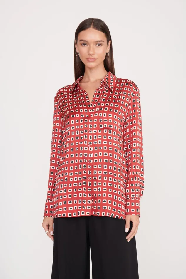 Women STAUD Tops MARTHA TUNIC RUBY GEOSCAPE Women STAUD Tops MARTHA TUNIC RUBY GEOSCAPE
