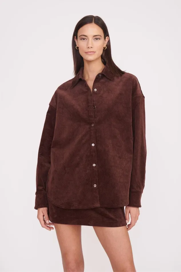 Women STAUD Tops MATTHEW SHIRT MAHOGANY