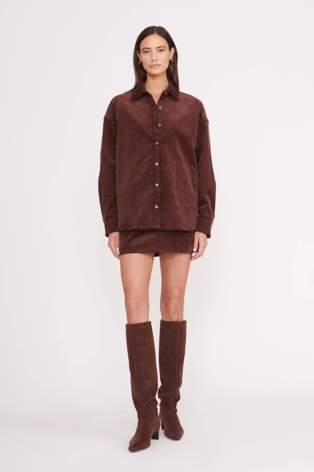Women STAUD Tops MATTHEW SHIRT MAHOGANY Women STAUD Tops MATTHEW SHIRT MAHOGANY