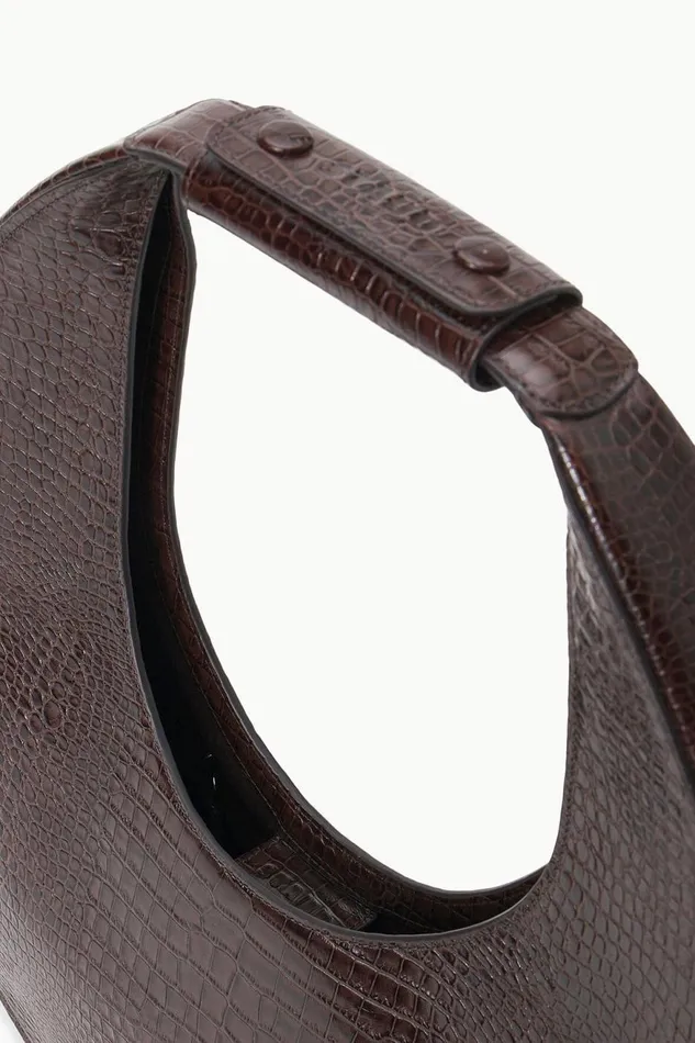 Women STAUD Totes LARGE MOON BAG ESPRESSO CROC EMBOSSED Women STAUD Totes LARGE MOON BAG ESPRESSO CROC EMBOSSED