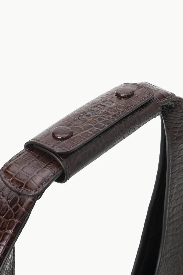 Women STAUD Totes LARGE MOON BAG ESPRESSO CROC EMBOSSED Women STAUD Totes LARGE MOON BAG ESPRESSO CROC EMBOSSED