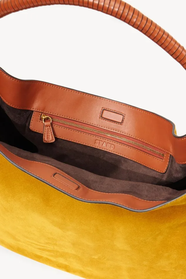 Women STAUD Totes PERRY BAG OCHER TAN SUEDE