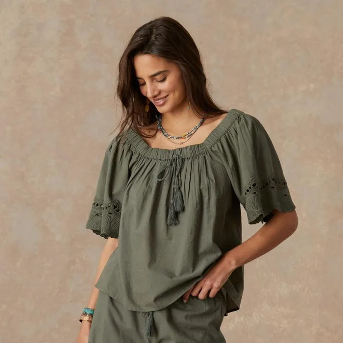 Women Stevie Top Navy Sundance Catalog Tops