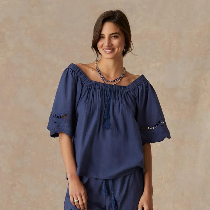 Women Stevie Top Navy Sundance Catalog Tops Women Stevie Top Navy Sundance Catalog Tops