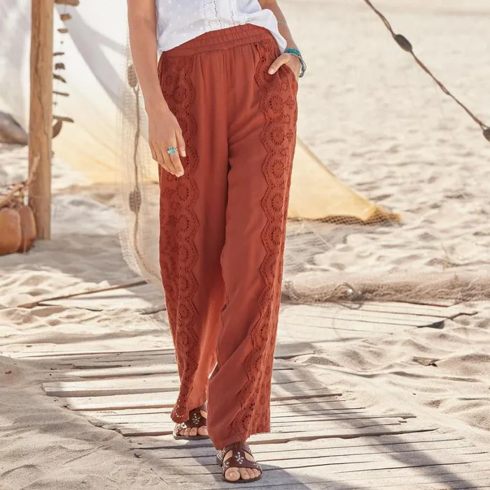 Women Suvi Eyelet Pants Petite Brandy Sundance Catalog Pants and Shorts