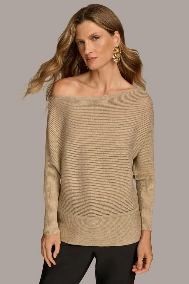 Women Sweaters And Tops Donna Karan OVERSIZED SWEATER Gold