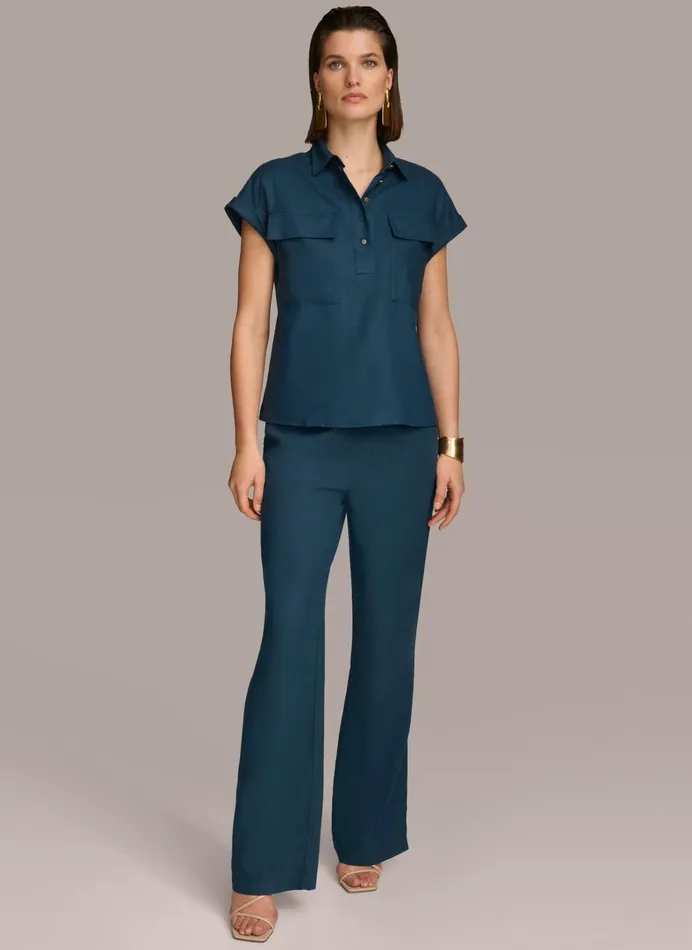 Women Sweaters And Tops Donna Karan UTILITY TOP Tide