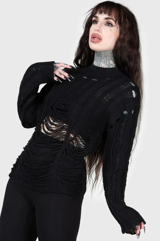Women Sweaters Killstar Crypt Convert Sweater