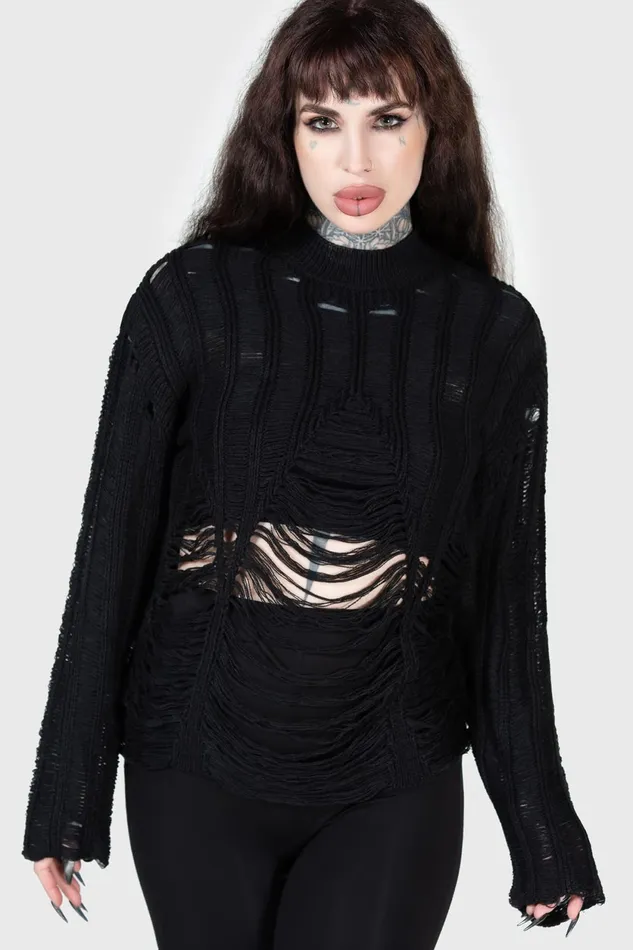 Women Sweaters Killstar Crypt Convert Sweater