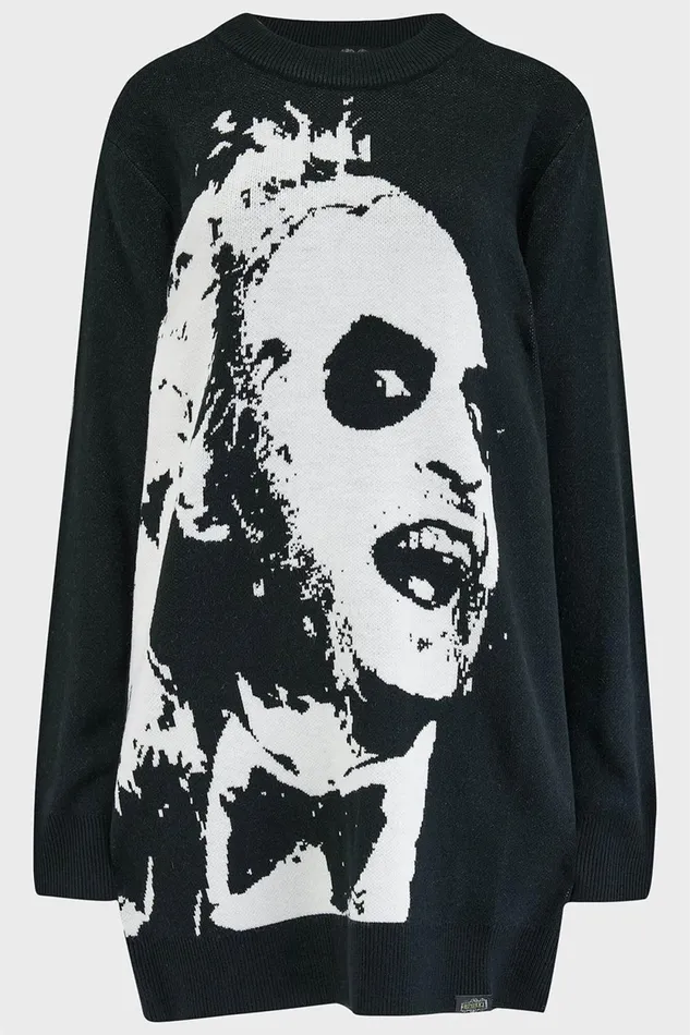 Women Sweaters Killstar Ghost With The Most Intarsia Sweater