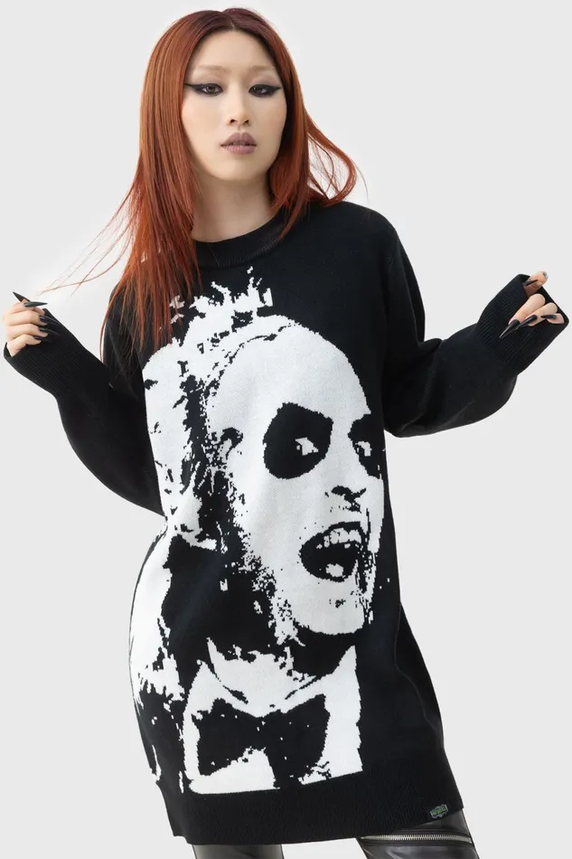 Women Sweaters Killstar Ghost With The Most Intarsia Sweater