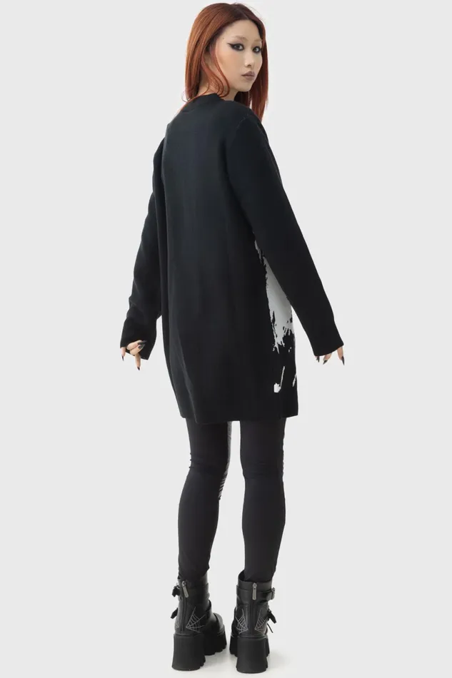 Women Sweaters Killstar Ghost With The Most Intarsia Sweater