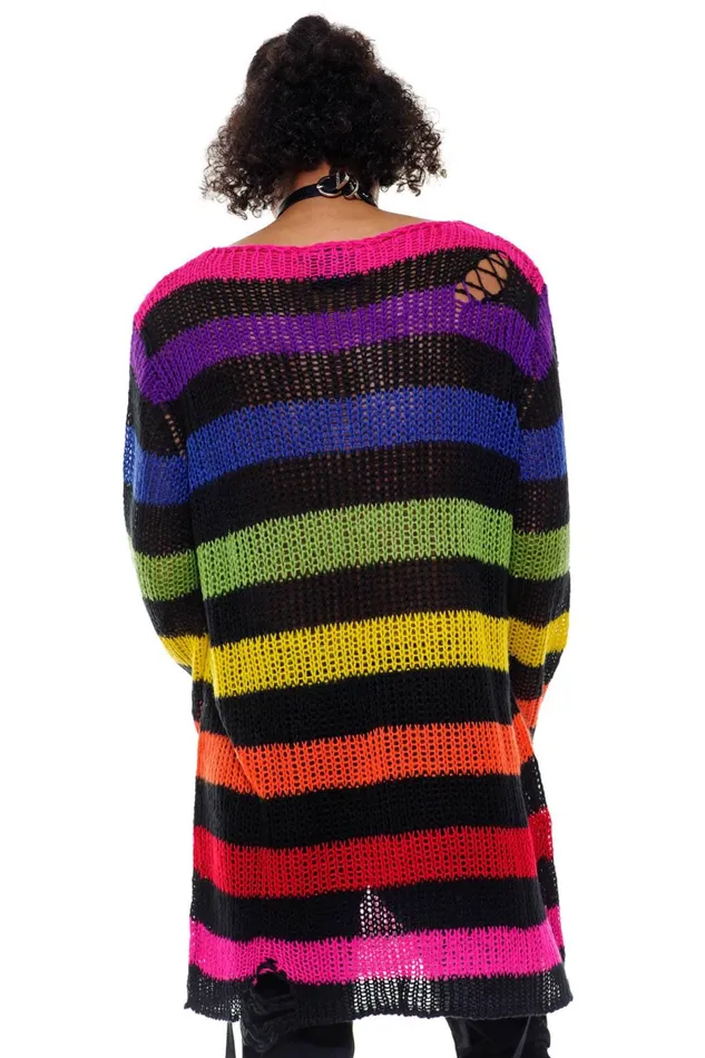 Women Sweaters Killstar Over The Rainbow Knit Sweater
