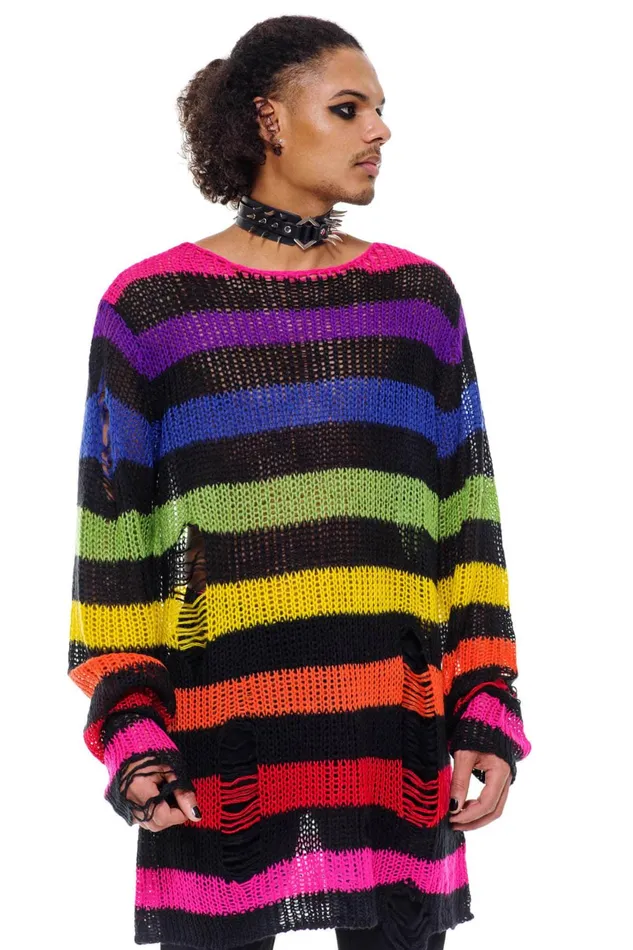Women Sweaters Killstar Over The Rainbow Knit Sweater