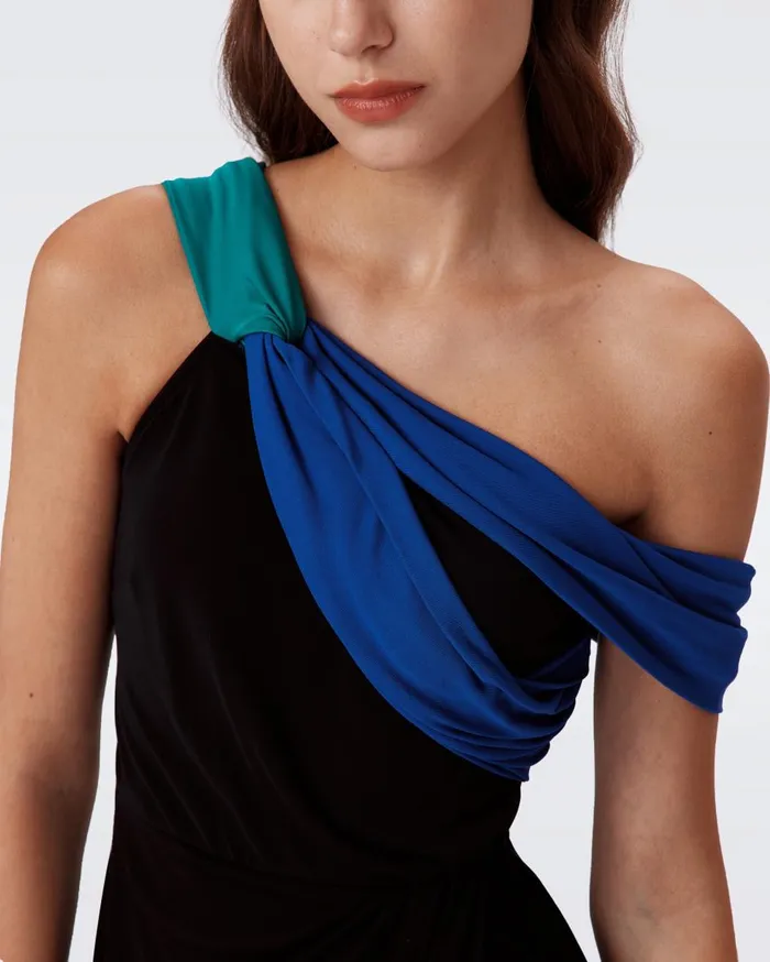 Women Terin Dress Black And Royal Blue And Emerald DVF Dresses