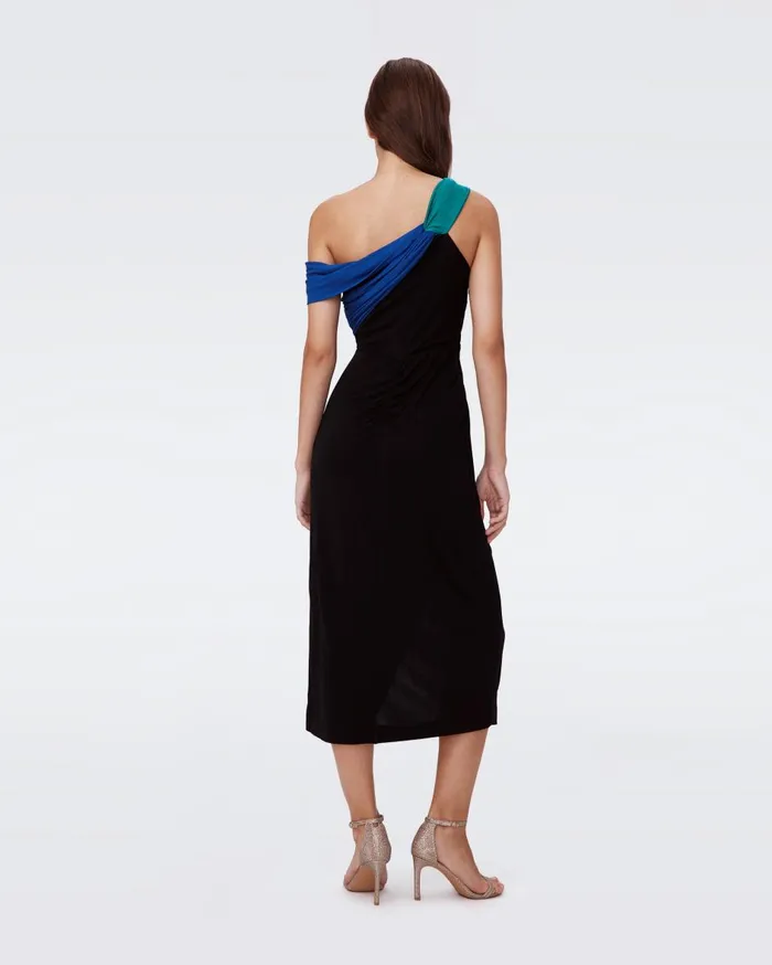 Women Terin Dress Black And Royal Blue And Emerald DVF Dresses
