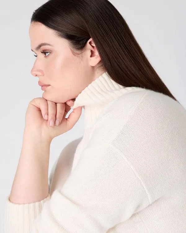 Women The Peony Lim Chunky High Neck SweaterIn New Ivory White New Ivory White NPeal Turtle Necks
