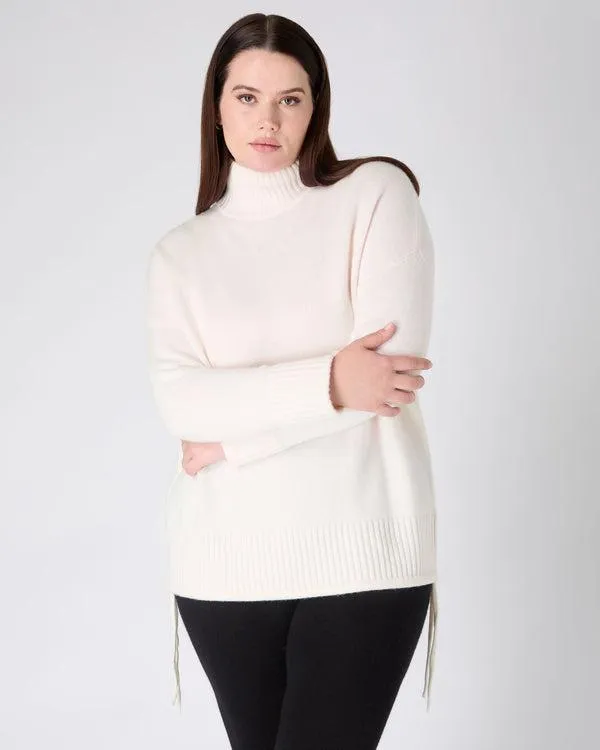 Women The Peony Lim Chunky High Neck SweaterIn New Ivory White New Ivory White NPeal Turtle Necks