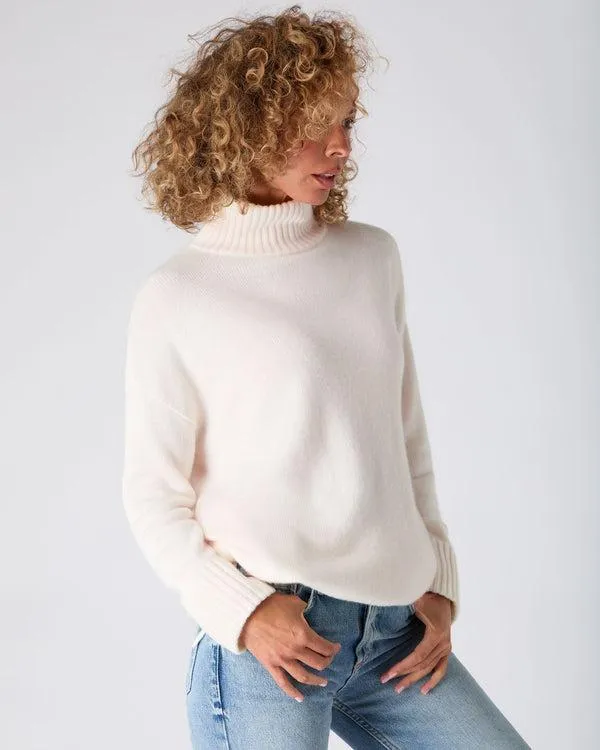 Women The Peony Lim Chunky High Neck SweaterIn New Ivory White New Ivory White NPeal Turtle Necks